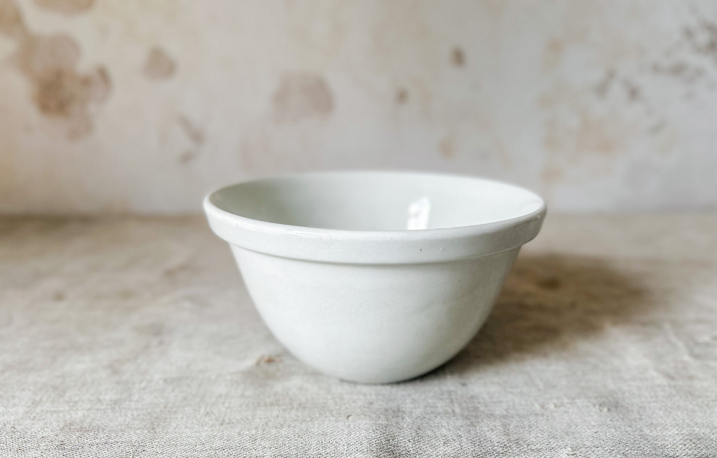 Vintage 7" White English Pudding Bowl