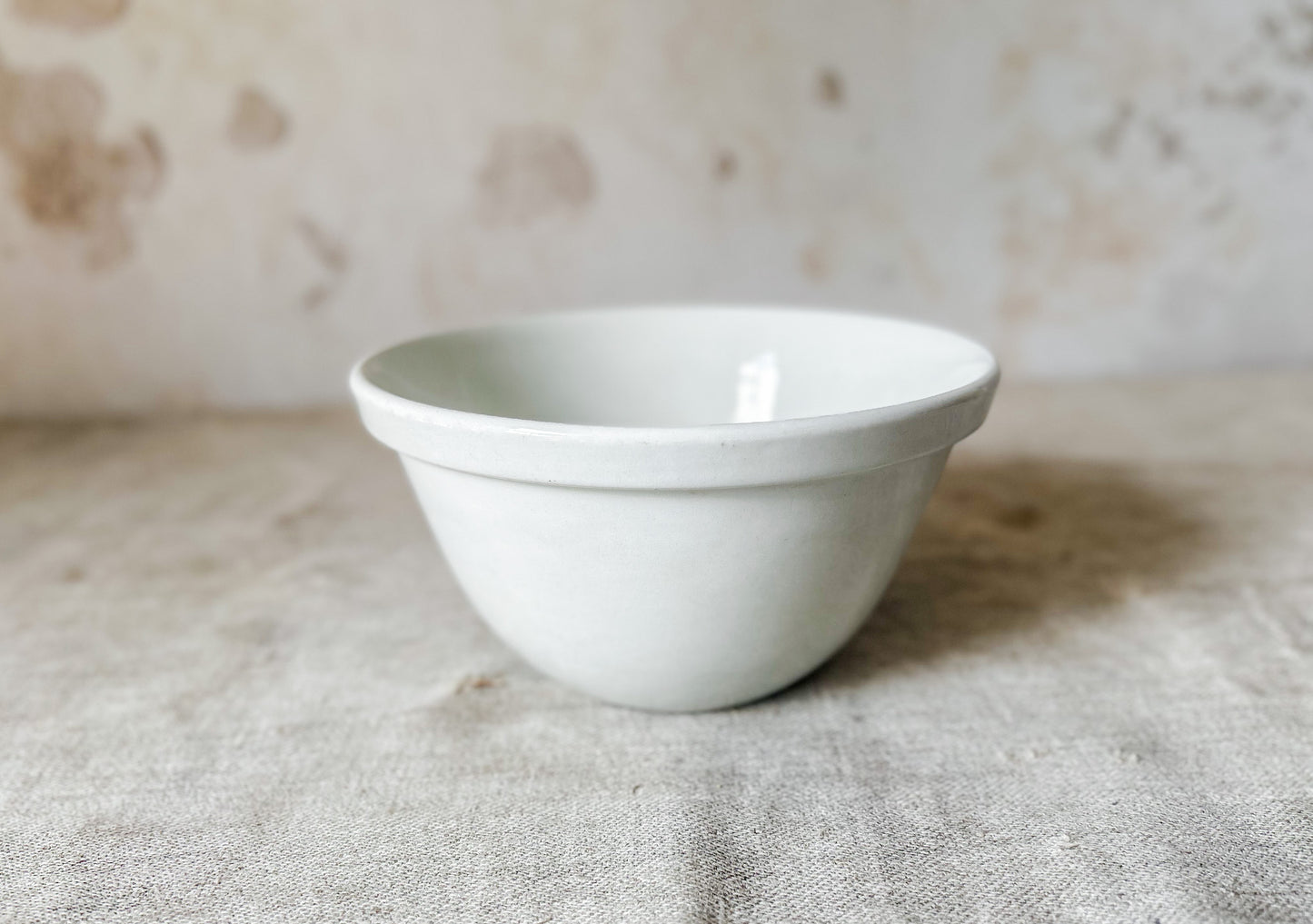 Vintage 7" White English Pudding Bowl