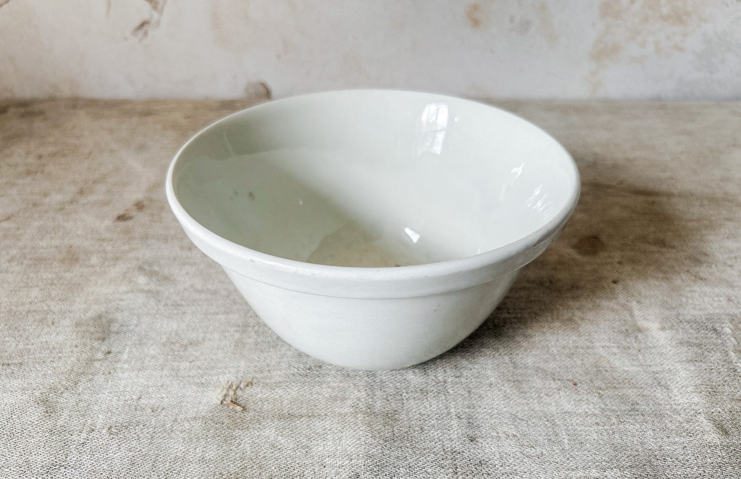 Vintage 7" White English Pudding Bowl