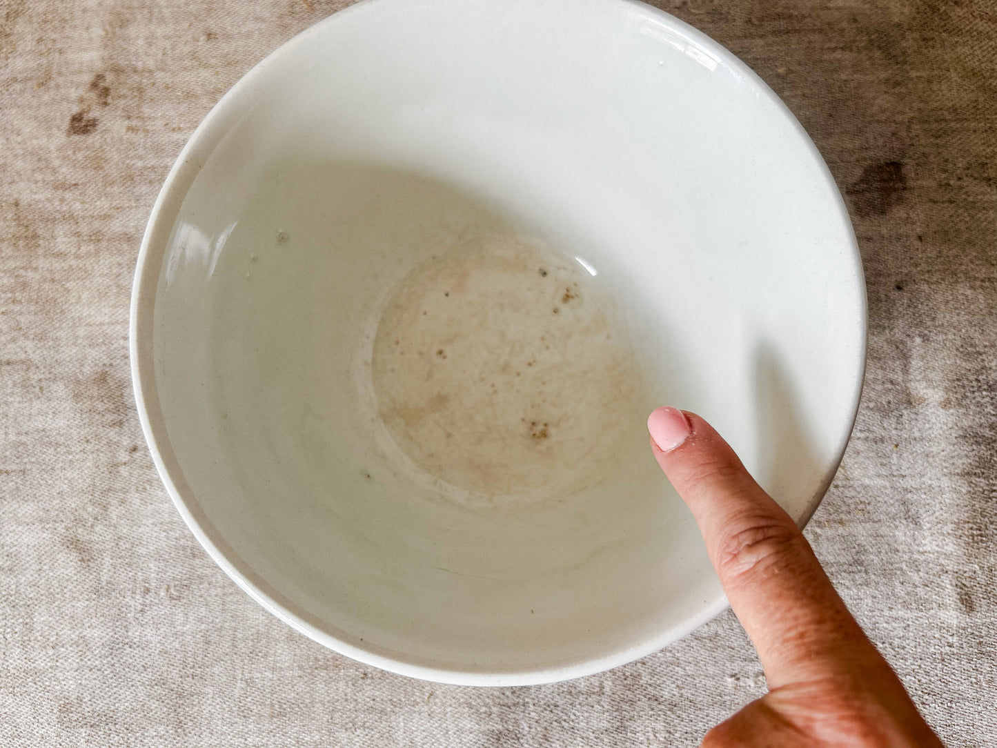 Vintage 7" White English Pudding Bowl