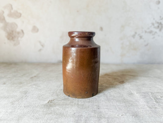 English Brown Stoneware Salt Glazed Kitchen Pot, c1890