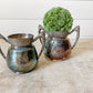 Set of Two Antique Etched Silverplate Sugar Bowls with Trophy Handles