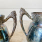 Set of Two Antique Etched Silverplate Sugar Bowls with Trophy Handles
