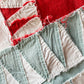 Antique New York Beauty Quilt TOP | Rocky Road Red Green Cheddar and White Unfinished Quilt