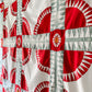 Antique New York Beauty Quilt TOP | Rocky Road Red Green Cheddar and White Unfinished Quilt