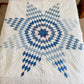 Vintage Blue and White Lone Star Quilt, c1950
