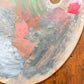 Large 15" Kidney Shaped Decorated Wood Artist's Palette