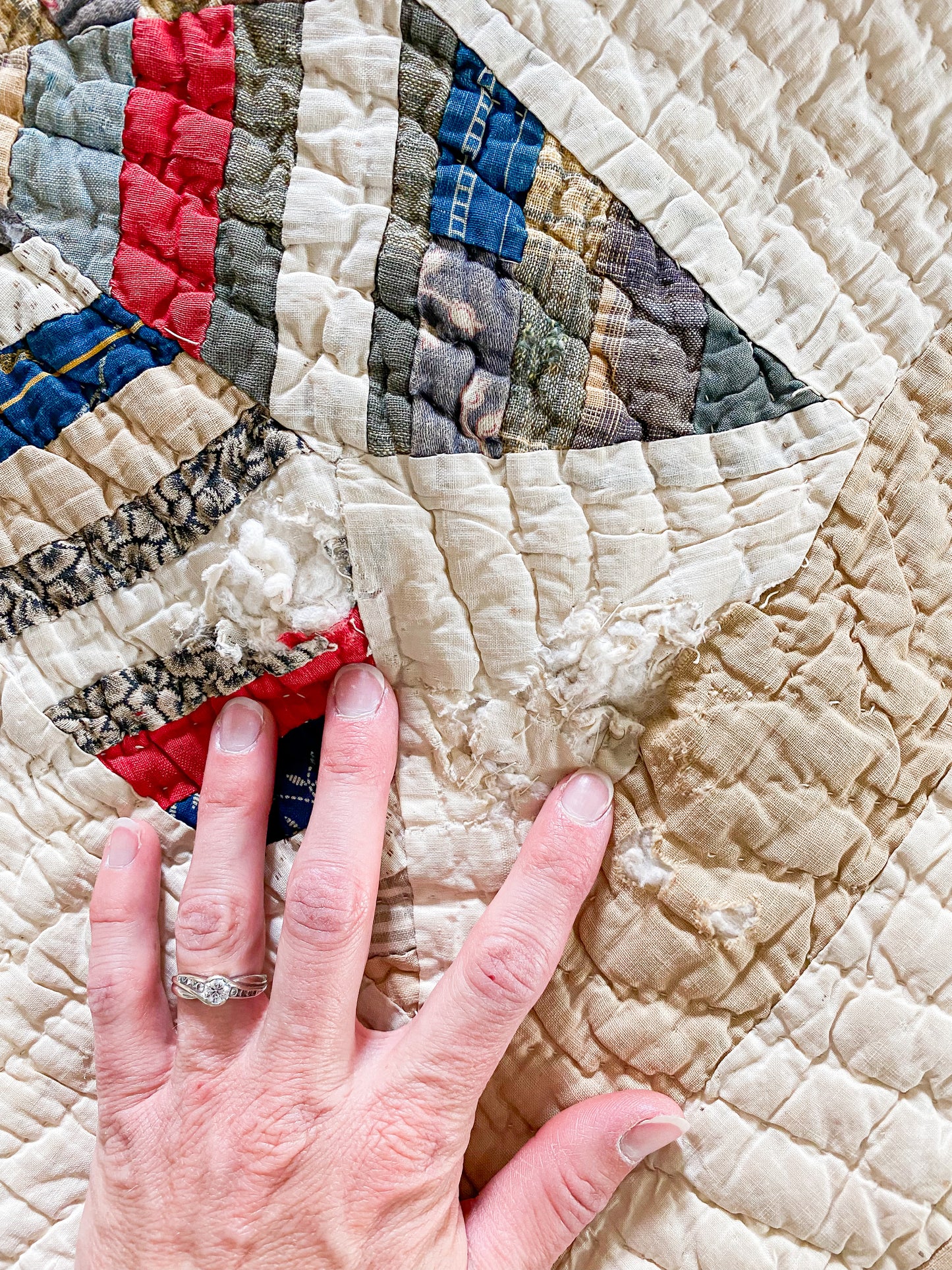 Antique String Lemoyne Star Quilt | Scrappy Stacker Display Quilt