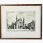 Framed Signed Dry Etching of the Hague by Roodenburg, 1954
