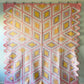 Vintage Radiating Diamond Fields Pink Quilt, c1930