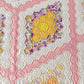 Vintage Radiating Diamond Fields Pink Quilt, c1930