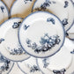Antique Butterfly Blue Dutch Ironstone 9" Plates - "Malaga" by Petrus Ragout