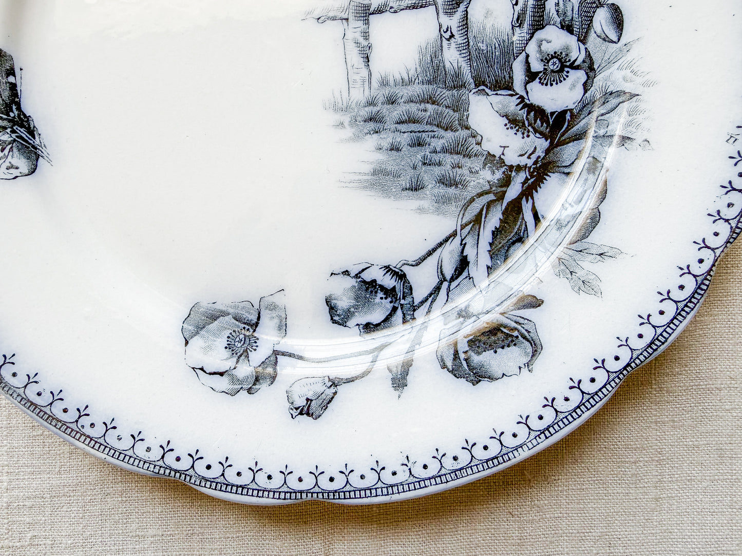 Antique Butterfly Blue Dutch Ironstone 9" Plates - "Malaga" by Petrus Ragout