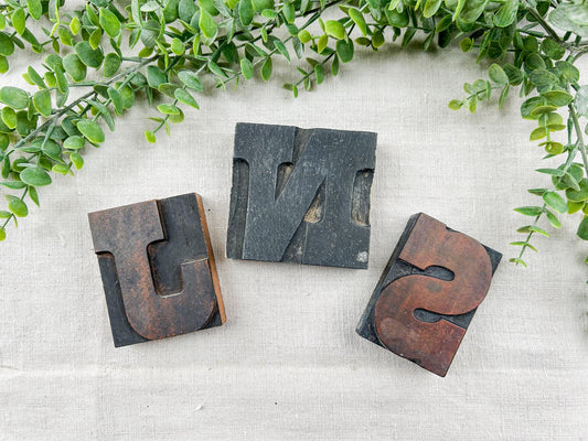 CHOICE Vintage Serif Letter 3.5" Newspaper Letterpress Blocks