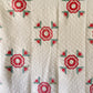 Antique Red and Overdye Green California Rose Applique Quilt c1880s, 90" x 67"