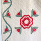 Antique Red and Overdye Green California Rose Applique Quilt c1880s, 90" x 67"