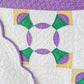 Vintage Purple & Green Heirloom Depression Era Quilt, c1930s, 80" x 72"