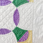 Vintage Purple & Green Heirloom Depression Era Quilt, c1930s, 80" x 72"