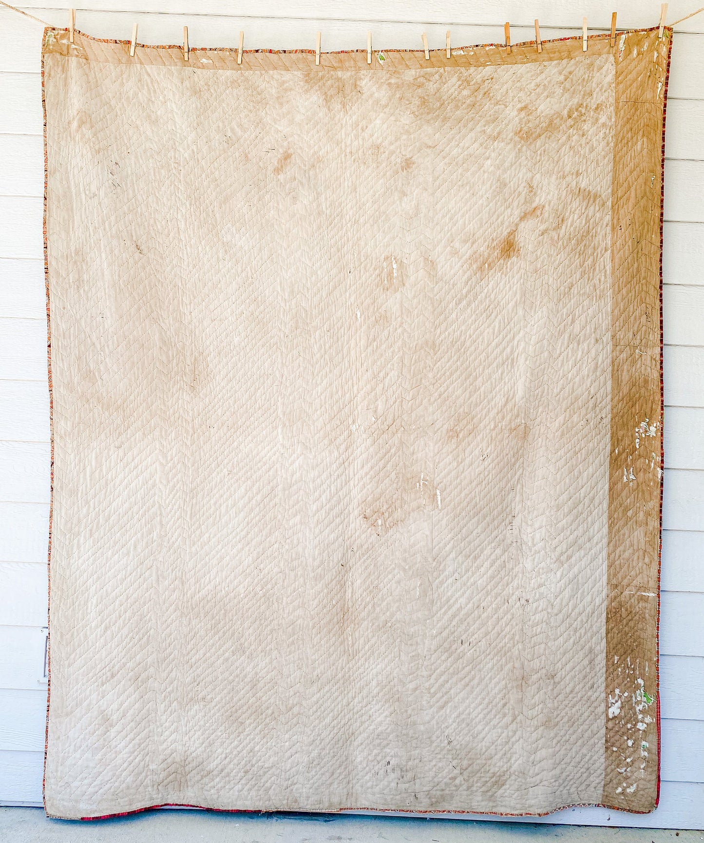 Antique Pink and Green Quilt, Churn Dash Monkey Wrench, c1900, 83" x 68"