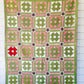 Antique Pink and Green Quilt, Churn Dash Monkey Wrench, c1900, 83" x 68"