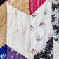 Vintage Pink Chevron Strip Cutter Quilt, c1910s, 76" x 62"