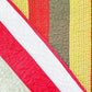 Vintage Reversible Brown Yellow Red and Green Bar Quilt, 84" x 72"